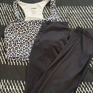 Ethos Leopard Print Sports Bra and Black Leggings